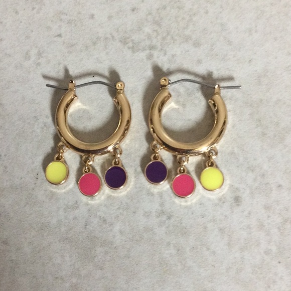NWT free press colorful gold 3 earring set - Picture 4 of 8